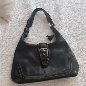 Coach Black Leather Shoulder Bag